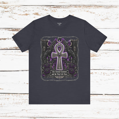 Ankh Gothic Tee — Life, Eternal Continuity & Vital Life Force Graphic T-Shirt