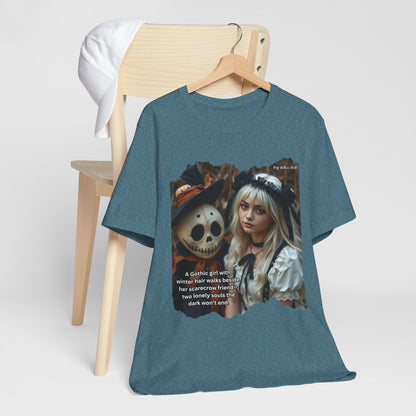 My Gothic Girl T-Shirt "Scarecrow Friend" – Whimsy Goth Streetwear, Dark Poetry Fashion, Alt Aesthetic Apparel