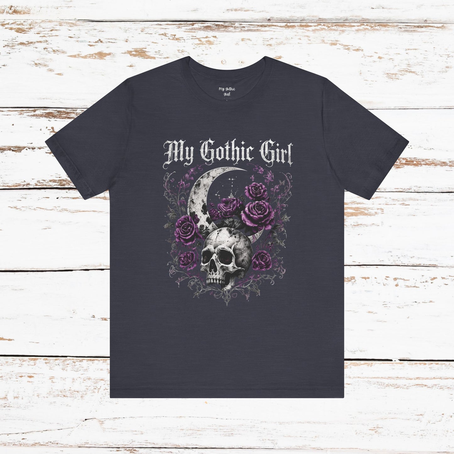 My Gothic Girl Skull Tee — Gothic Moon & Purple Roses T-Shirt