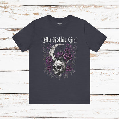My Gothic Girl Skull Tee — Gothic Moon & Purple Roses T-Shirt