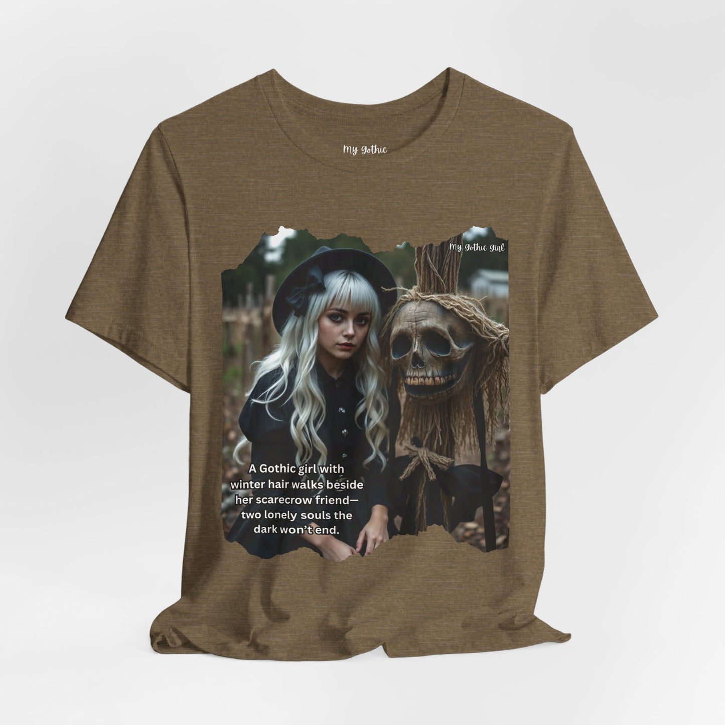 My Gothic Girl T-Shirt "Scarecrow Friend" – Whimsy Goth Streetwear, Dark Poetry Fashion, Alt Aesthetic Apparel