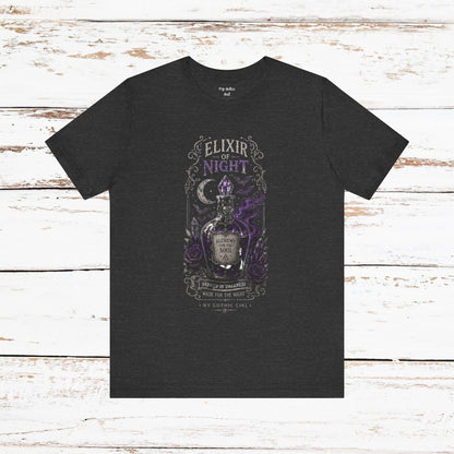 "Elixir of Night - Alchemy for the Soul" Gothic Design Short Sleeve T Shirt
