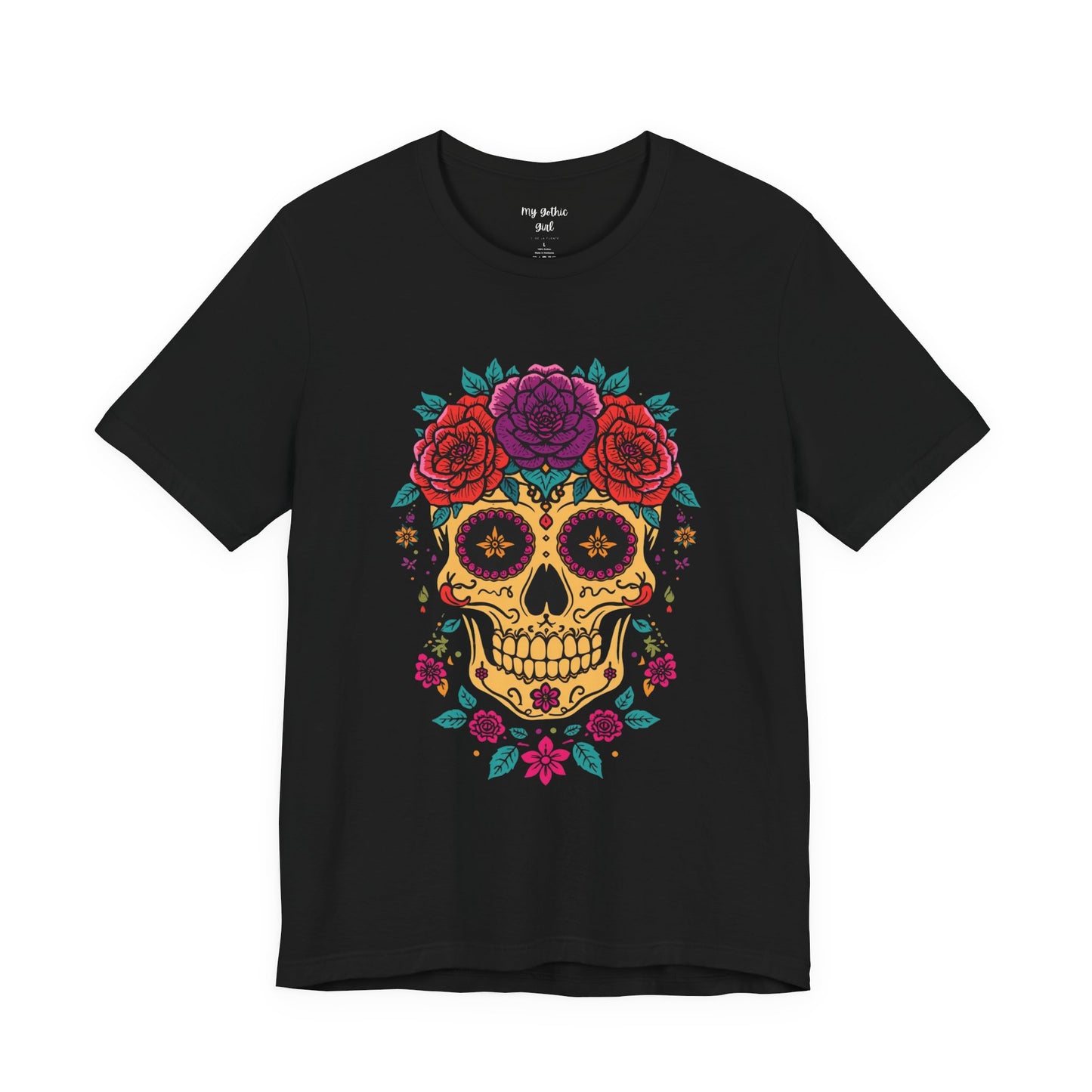 Day of the Dead Sugar Skull Tee — Floral Calavera Graphic T-Shirt