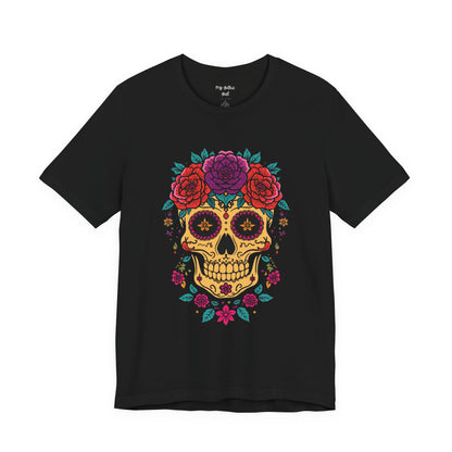 Day of the Dead Sugar Skull Tee — Floral Calavera Graphic T-Shirt