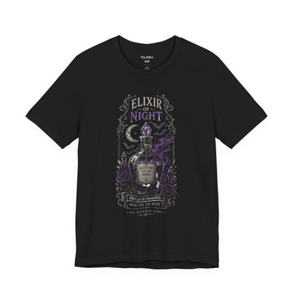 "Elixir of Night - Alchemy for the Soul" Gothic Design Short Sleeve T Shirt