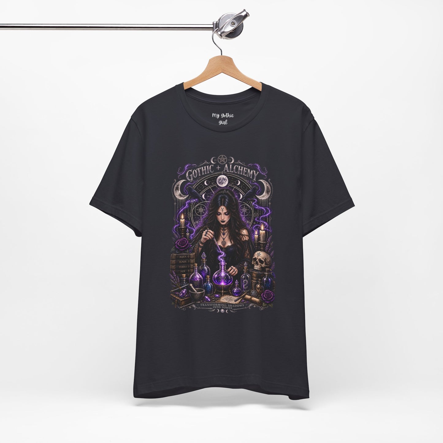 Gothic Alchemy T-Shirt — Witch Potion Skull Graphic Tee