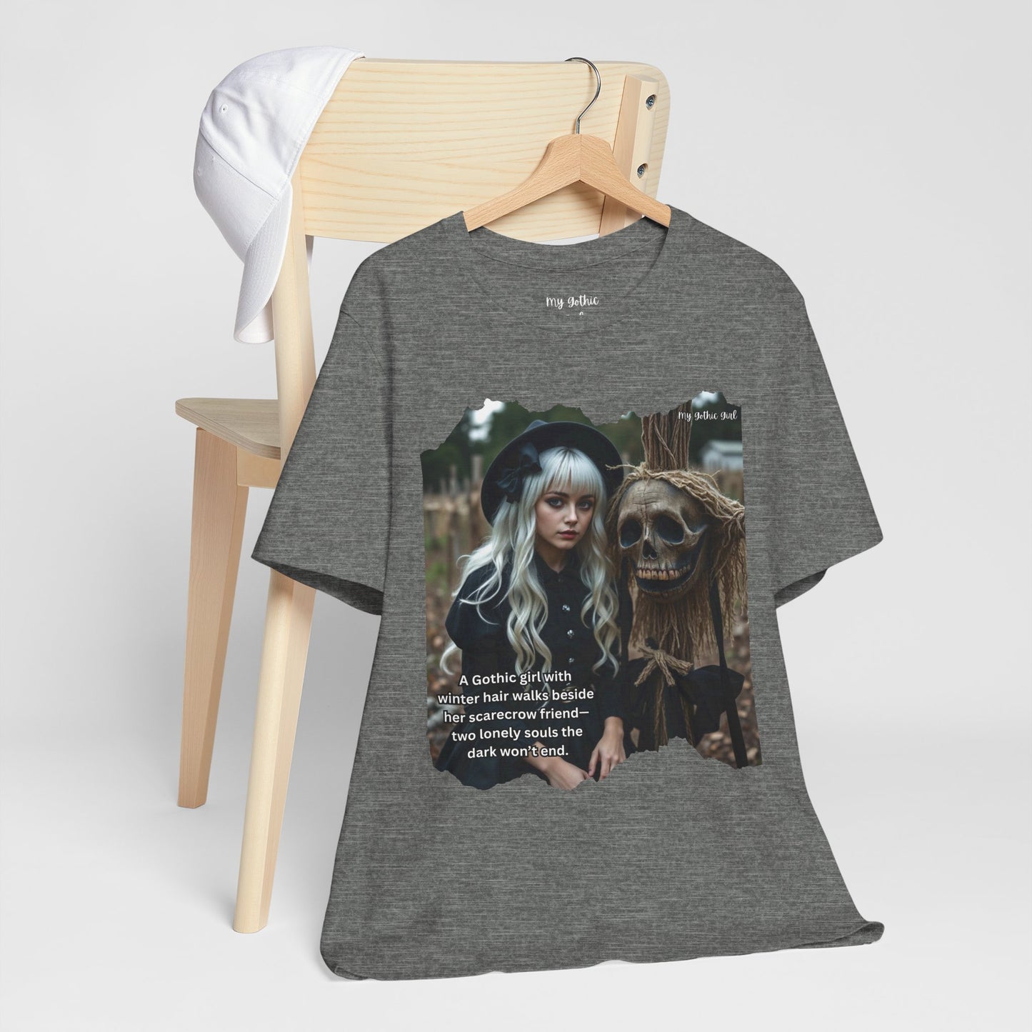 My Gothic Girl T-Shirt "Scarecrow Friend" – Whimsy Goth Streetwear, Dark Poetry Fashion, Alt Aesthetic Apparel