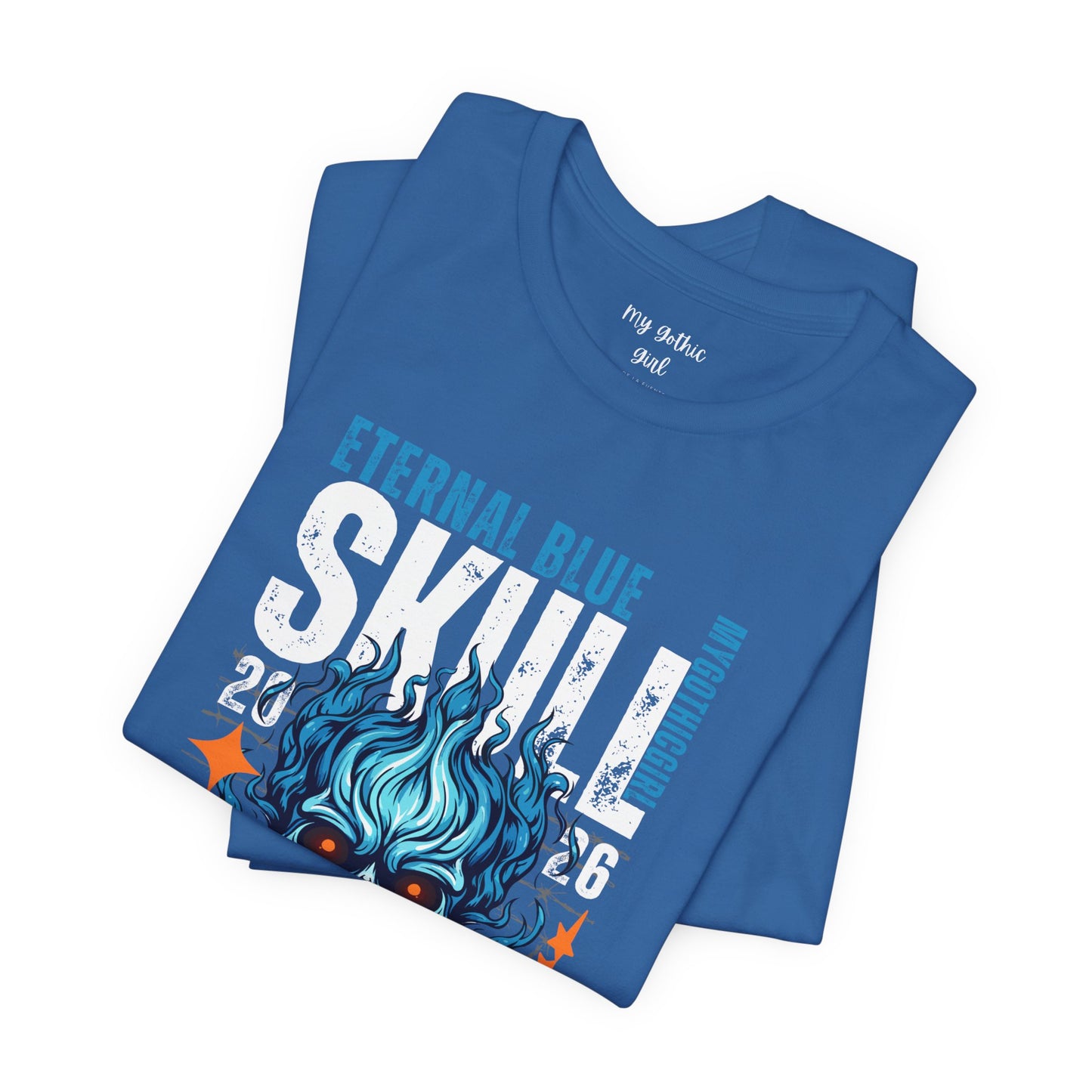 Eternal Blue Skull Flame Gothic Tee