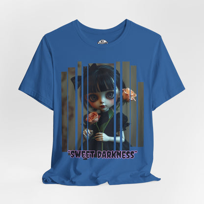 “Sweet Darkness” — Kawaii-style Gothic doll Graphic T-Shirt – Alt Aesthetic Poetic Goth Street-wear