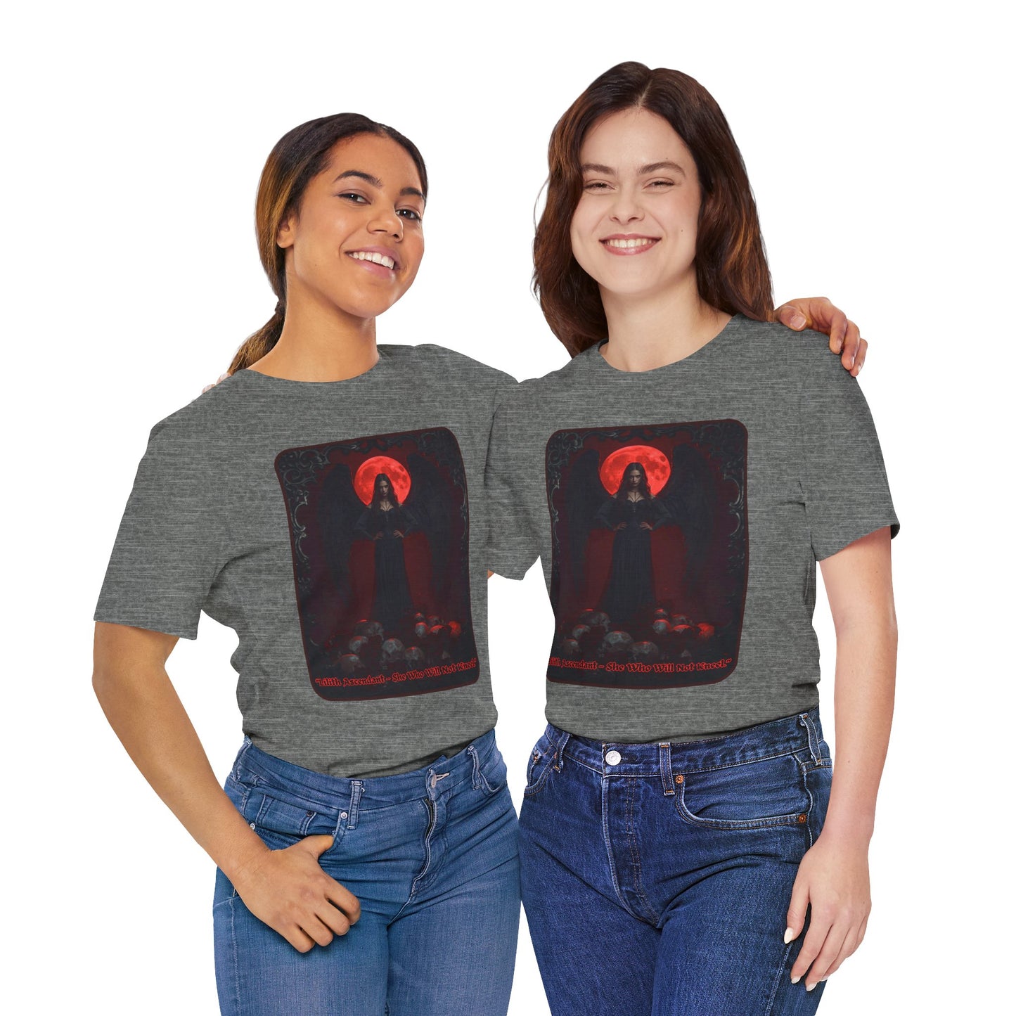 “Lilith Ascendant — She Who Will Not Kneel.” Graphic T-Shirt – Alt Aesthetic Poetic Goth Street-wear