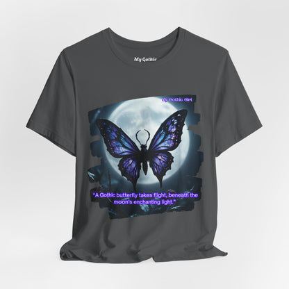 My Gothic Girl T-Shirt "Purple Gothic Butterfly" – Whimsy Goth Streetwear, Dark Poetry Fashion, Alt Aesthetic Apparel