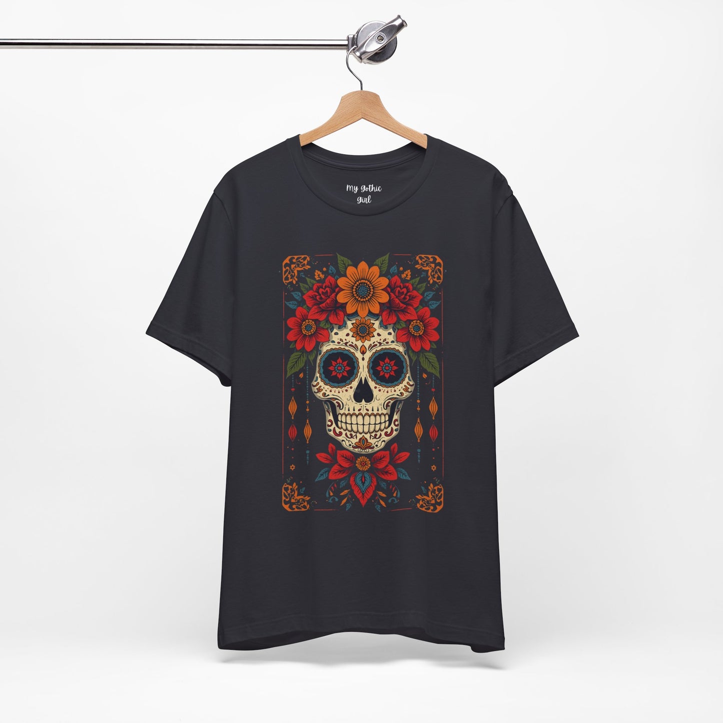 Day of the Dead Sugar Skull T-Shirt — Floral Calavera Graphic Tee