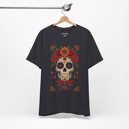 Day of the Dead Sugar Skull T-Shirt — Floral Calavera Graphic Tee