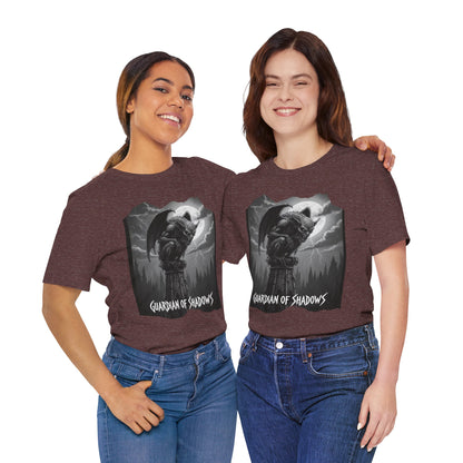 "Guardian of Shadows"  Gothic Graphic T-Shirt – Alt Aesthetic Poetic Goth Streetwear