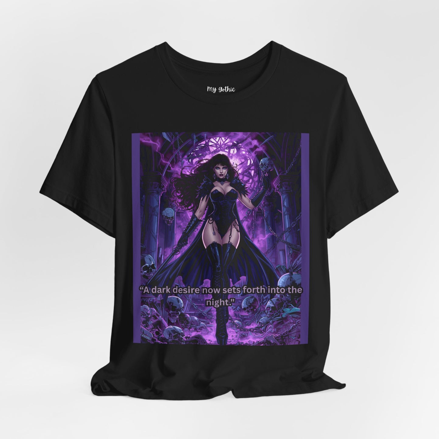 Dark Sorceress Graphic Tee — "A dark desire now sets forth into the night"