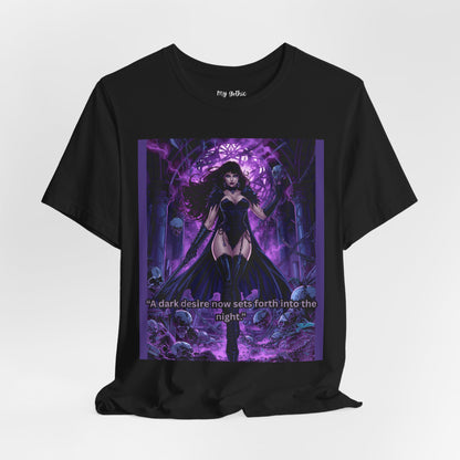 Dark Sorceress Graphic Tee — "A dark desire now sets forth into the night"