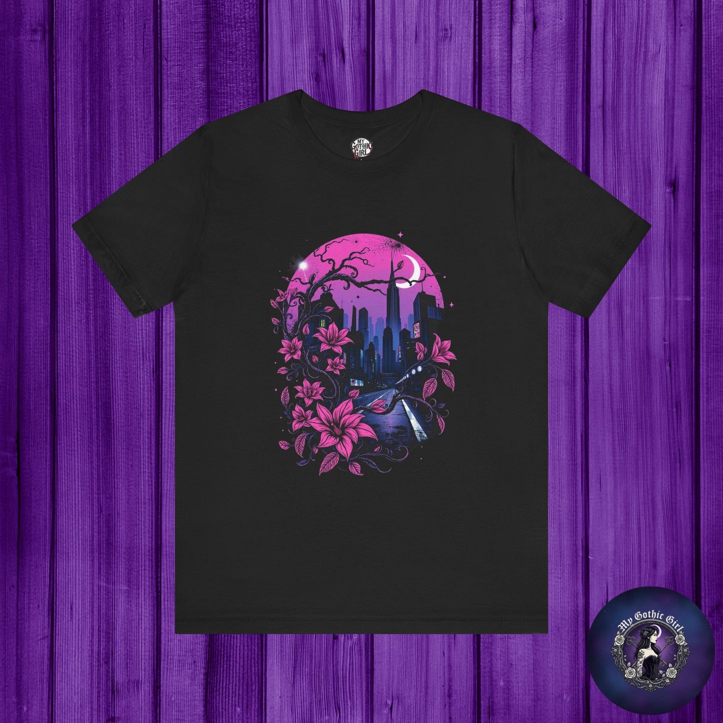 “Dark Bloom” — WhimsyGoth Floral Tee – Alt Aesthetic Poetic Goth Street-wear