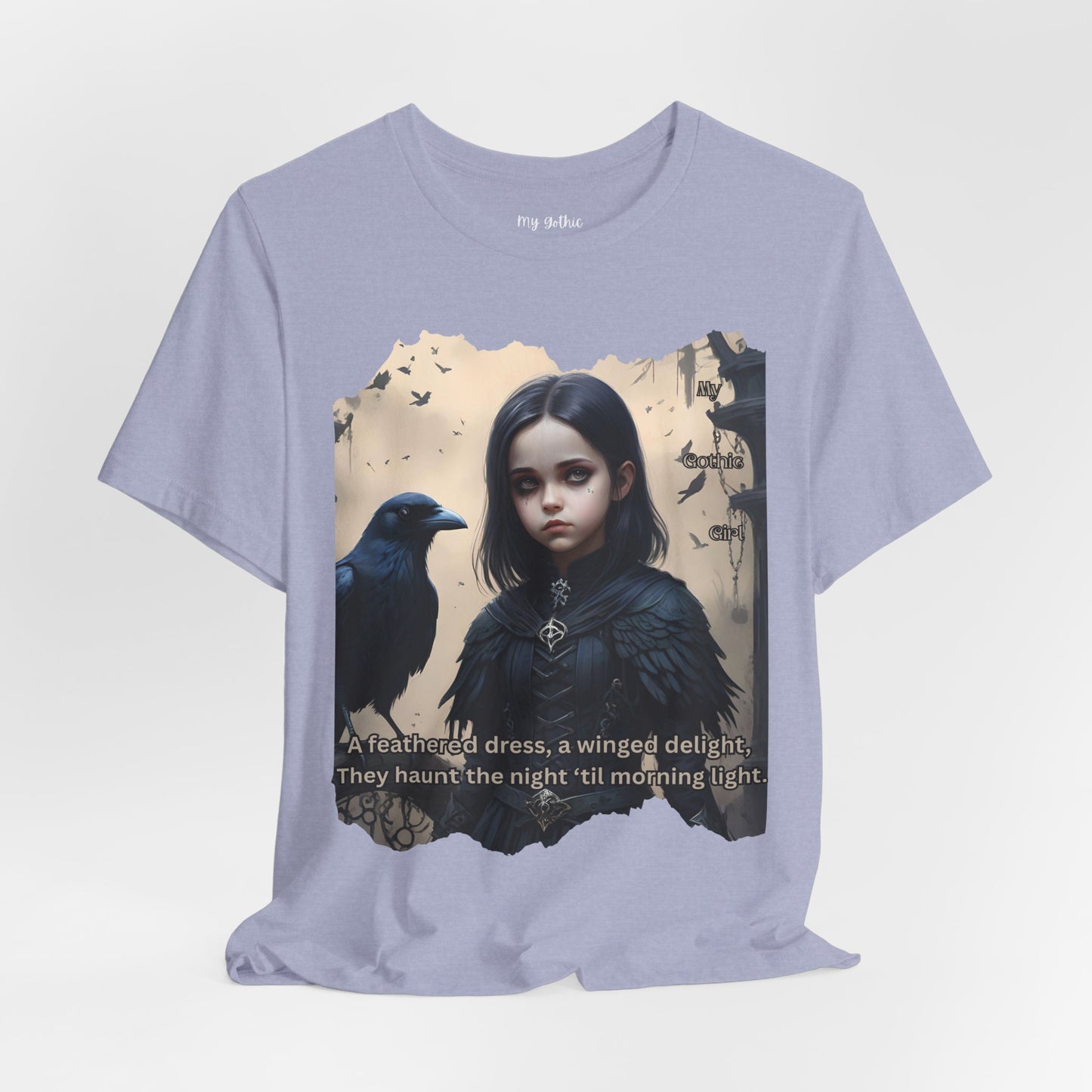 My Gothic Girl T-Shirt "Black Raven"  Whimsy Goth, Goth Fashion, Poetic Gothic Street Wear