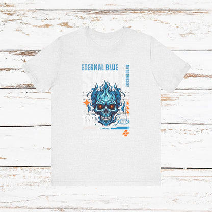 Eternal Blue Skull Flame Gothic Tee