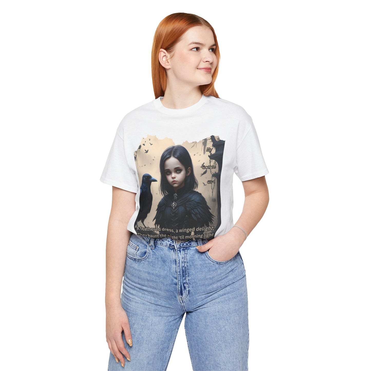 My Gothic Girl T-Shirt "Black Raven"  Whimsy Goth, Goth Fashion, Poetic Gothic Street Wear