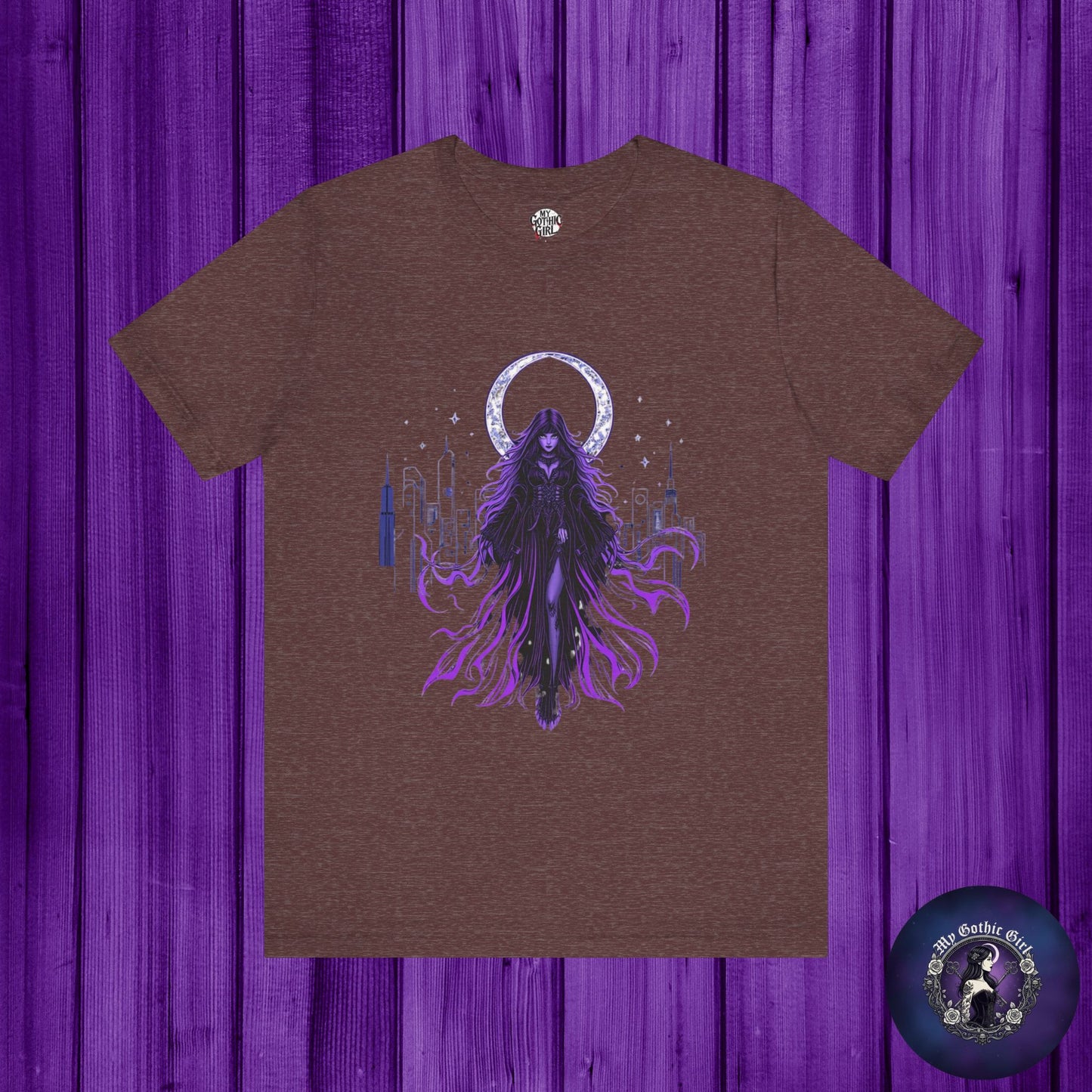 “Celestial Enchantress”  Gothic Graphic T-Shirt – Alt Aesthetic Poetic Goth Street-wear