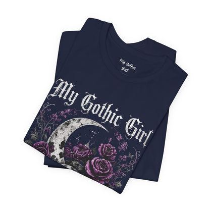 My Gothic Girl Skull Tee — Gothic Moon & Purple Roses T-Shirt