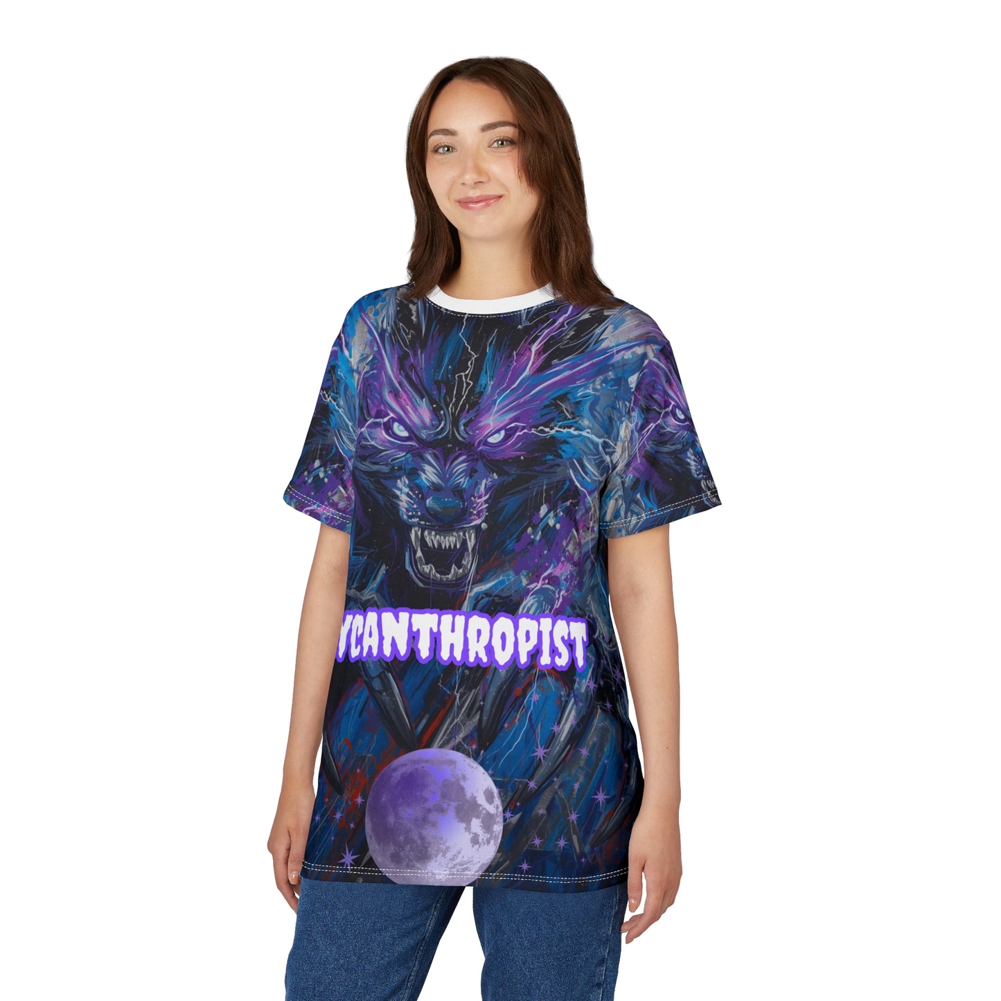 Lycanthropist Werewolf and Moon Gothic Graphic T-Shirt – Dark Romance All Over Print My Gothic Girl