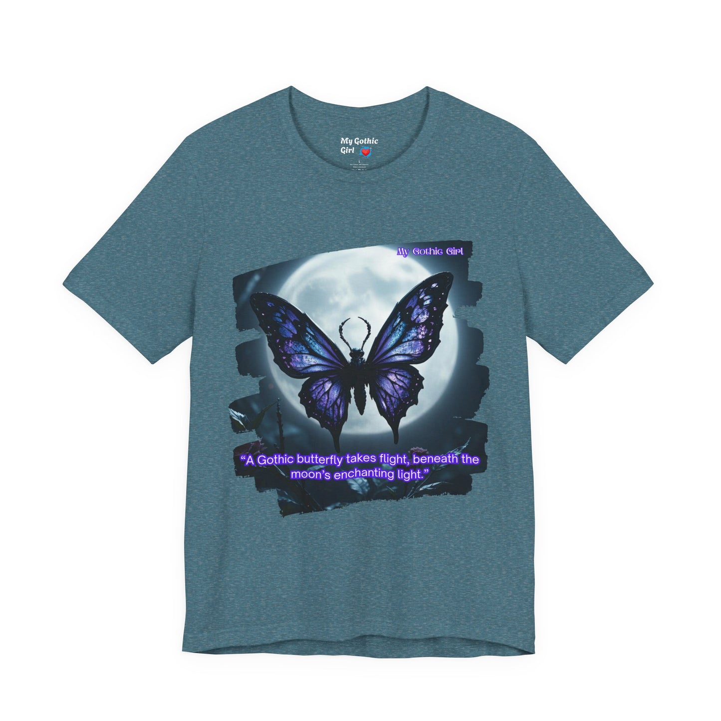 My Gothic Girl T-Shirt "Purple Gothic Butterfly" – Whimsy Goth Streetwear, Dark Poetry Fashion, Alt Aesthetic Apparel