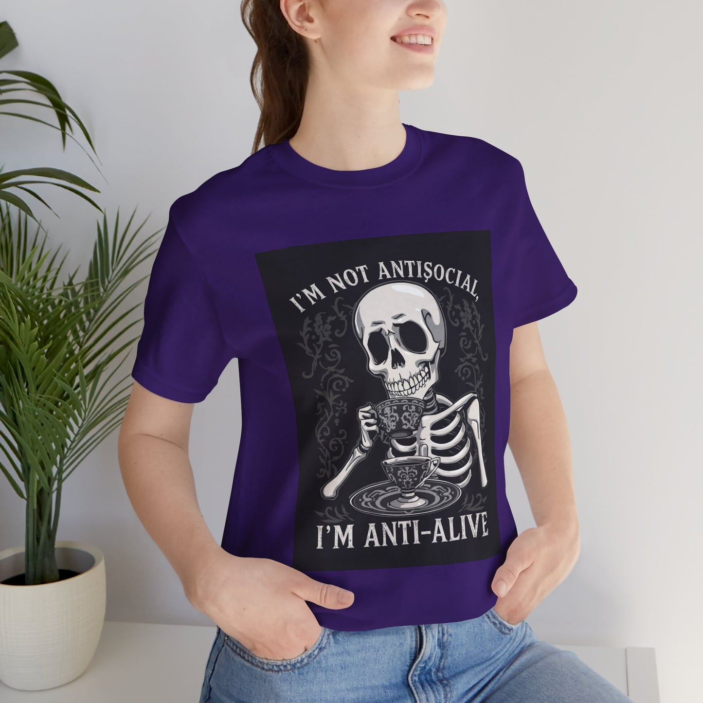 My Gothic Girl "I'M ANTI ALIVE" Graphic T-Shirt Unisex Gothic Dark Fashion Casual Wear