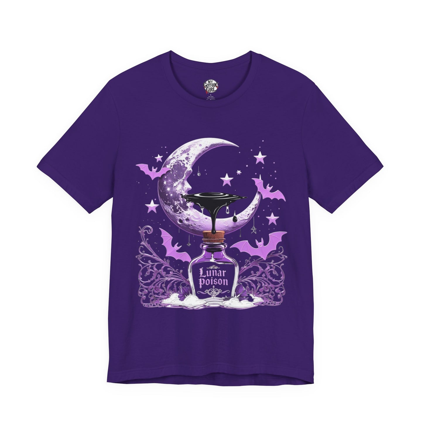 “Lunar Poison” — Celestial Alchemy Gothic Graphic T-Shirt – Alt Aesthetic Poetic Goth Street-wear