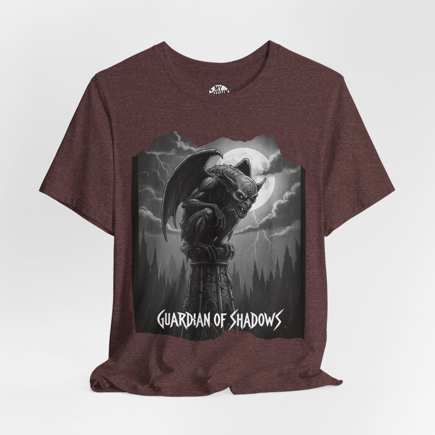 "Guardian of Shadows"  Gothic Graphic T-Shirt – Alt Aesthetic Poetic Goth Streetwear