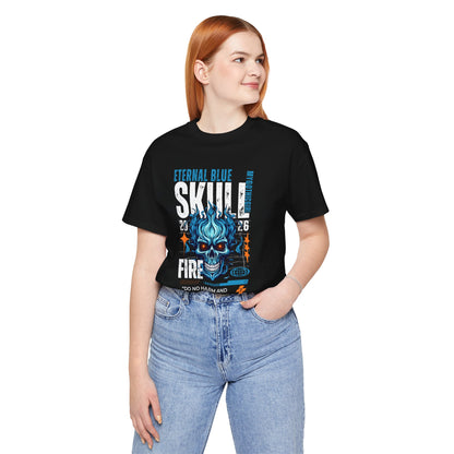 Eternal Blue Skull Flame Gothic Tee
