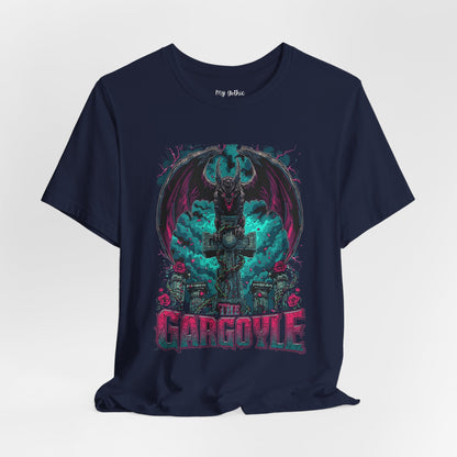 Gargoyle Graphic Tee — Dark Gothic Winged Statue Design