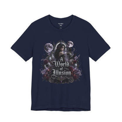 Gothic Moonlight Tee — "A World of Illusion" Graphic T-Shirt