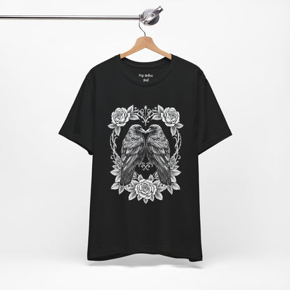 Raven Romance Tee — Gothic Floral Crow T-Shirt
