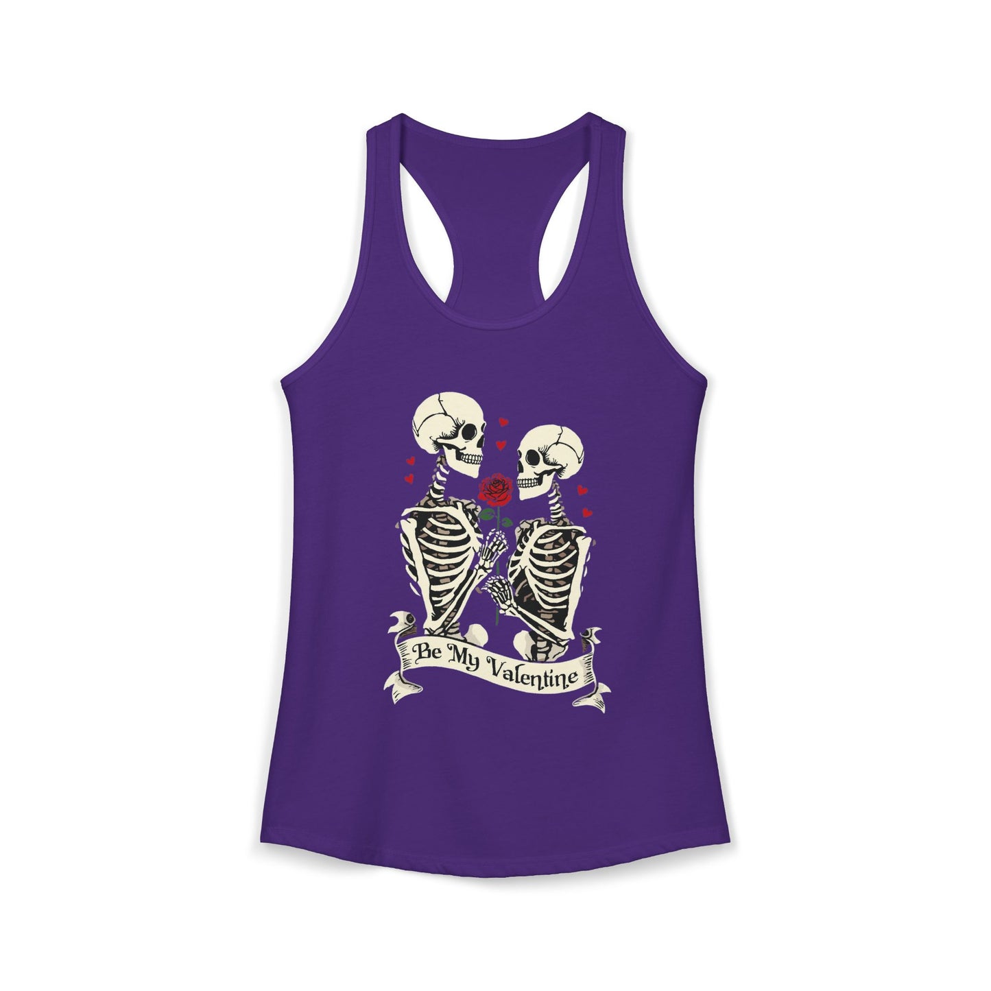 Cute Gothic Skeleton Romance Shirt — Women's Racerback Tank