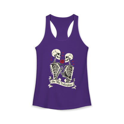 Cute Gothic Skeleton Romance Shirt — Women's Racerback Tank