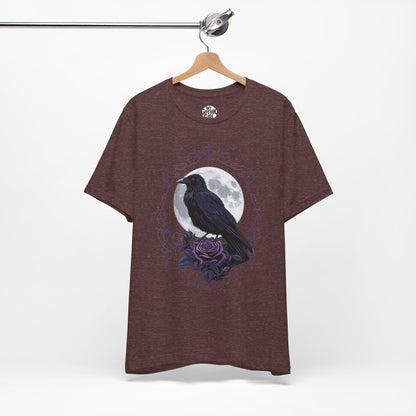 "The Raven and Moon"  Gothic Graphic T-Shirt – Alt Aesthetic Poetic Goth Street-wear