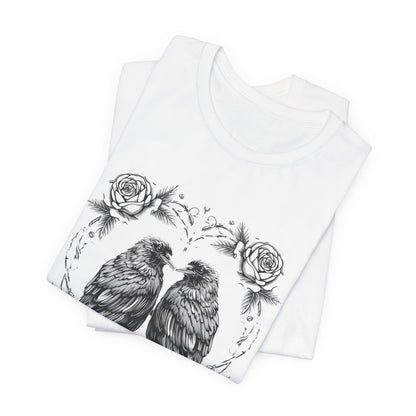 Raven Romance Tee — Gothic Floral Crow T-Shirt
