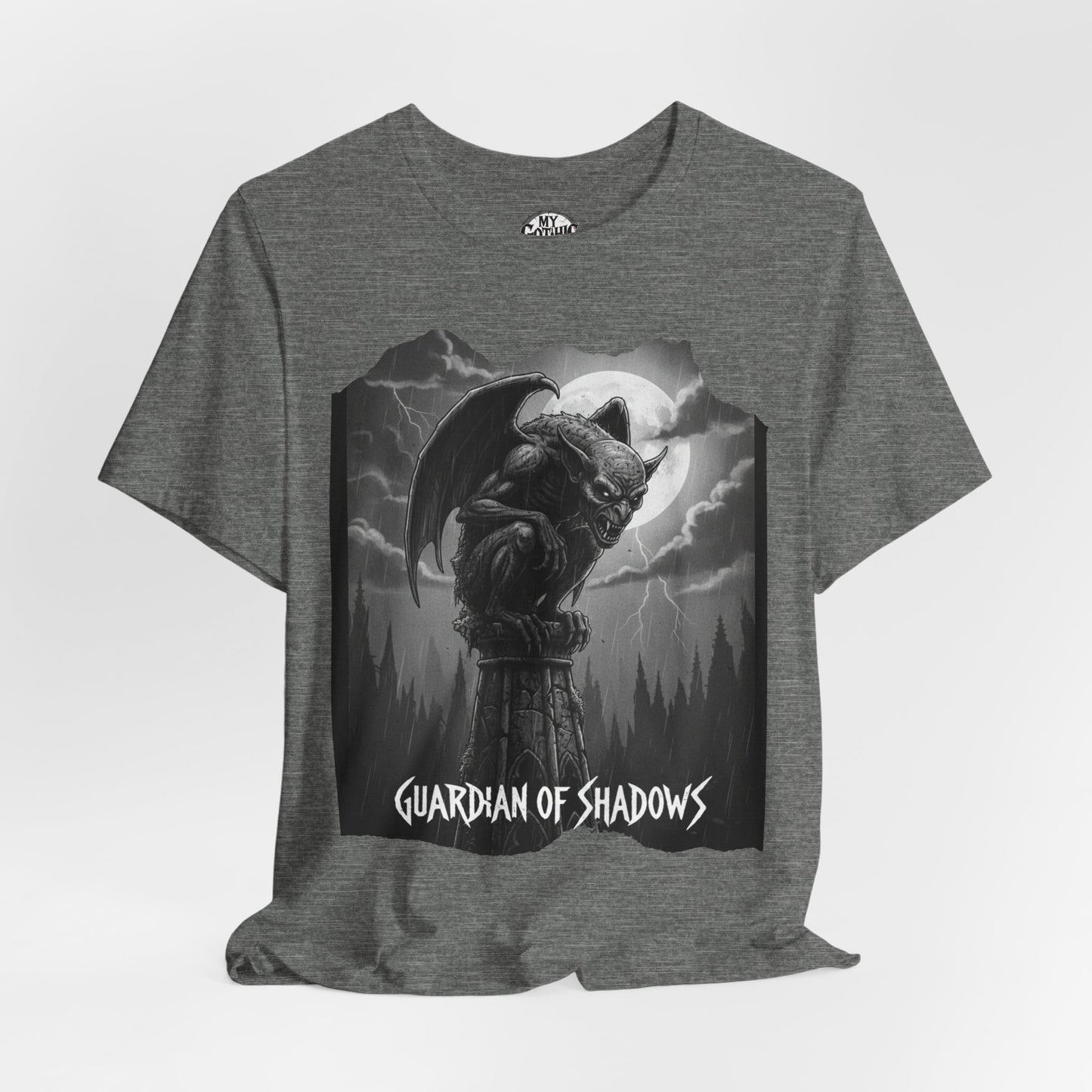 "Guardian of Shadows"  Gothic Graphic T-Shirt – Alt Aesthetic Poetic Goth Streetwear