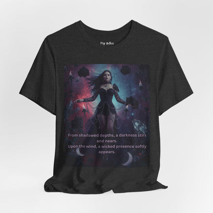 Fantasy Witch T‑Shirt — "From shadowed depths..." Mystical Gothic Tee