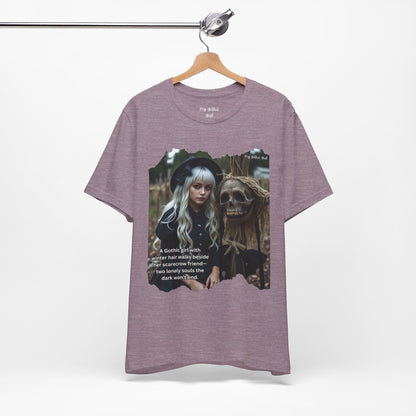 My Gothic Girl T-Shirt "Scarecrow Friend" – Whimsy Goth Streetwear, Dark Poetry Fashion, Alt Aesthetic Apparel