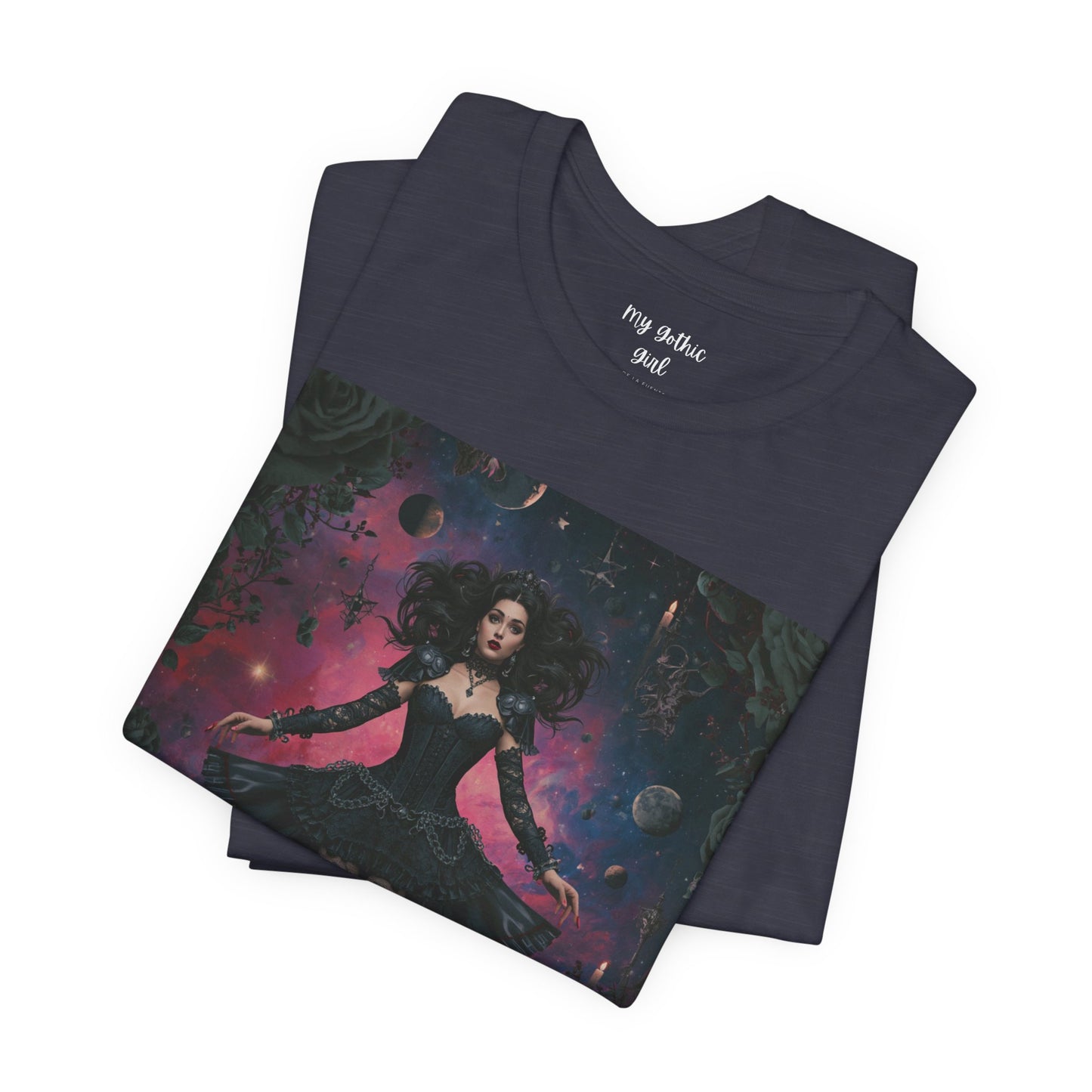 Gothic Sorceress Tee — "From shadowed depths..." Dark Fantasy Graphic T-Shirt