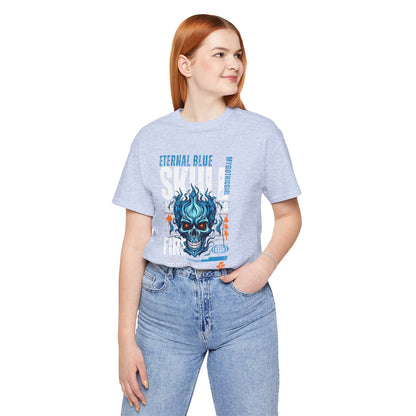 Eternal Blue Skull Flame Gothic Tee