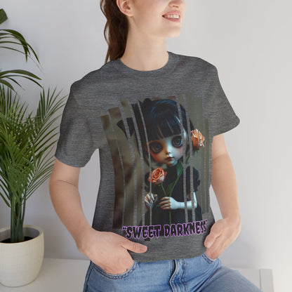 “Sweet Darkness” — Kawaii-style Gothic doll Graphic T-Shirt – Alt Aesthetic Poetic Goth Street-wear