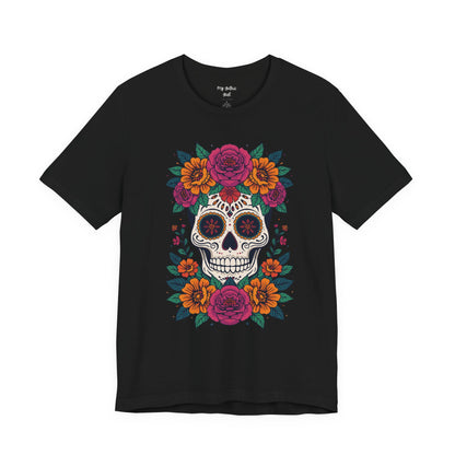 Sugar Skull Floral Tee — Day of the Dead Skull T-Shirt