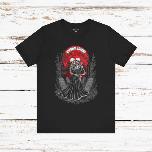Gothic Skeleton Couple T-Shirt — Dark Romance Apparel