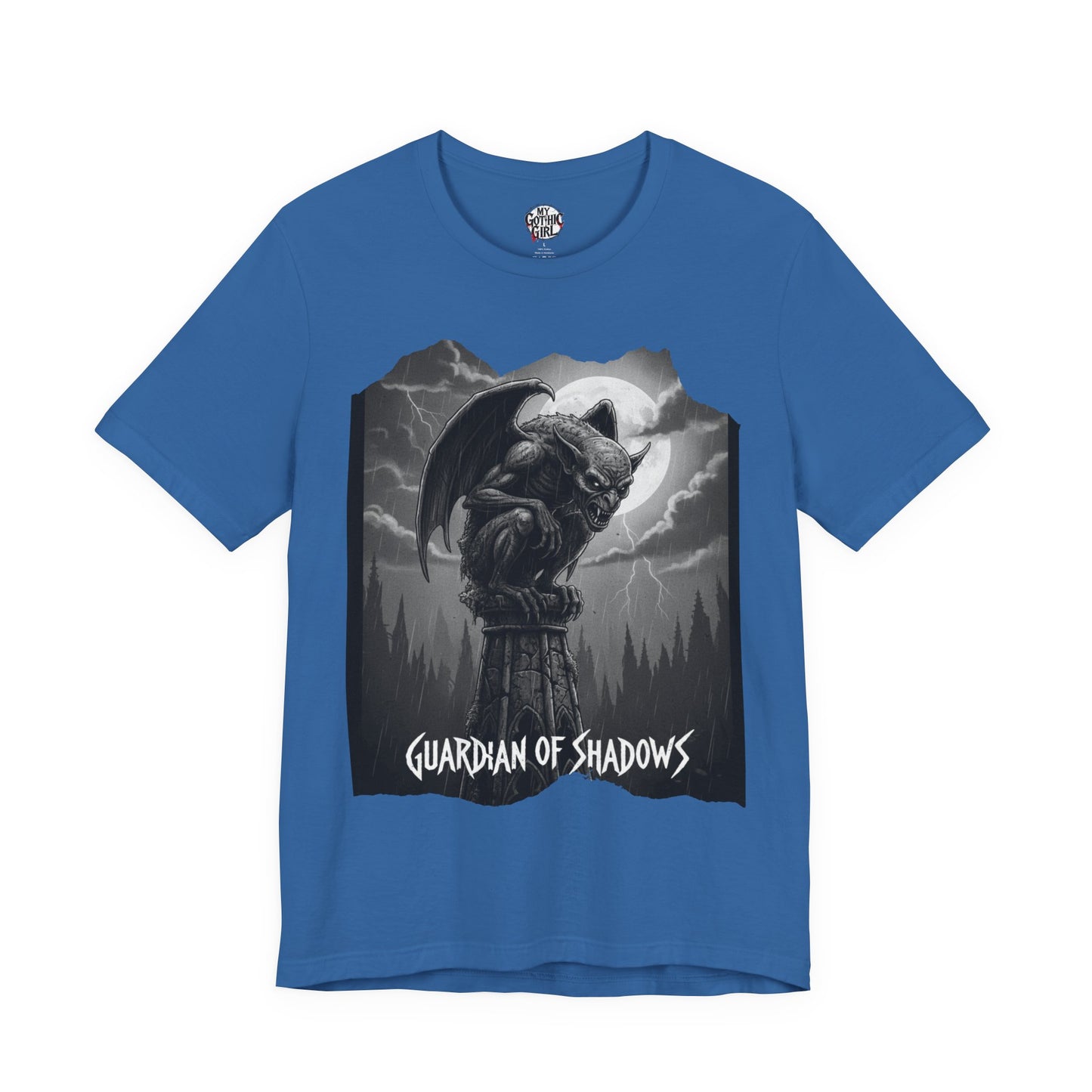 "Guardian of Shadows"  Gothic Graphic T-Shirt – Alt Aesthetic Poetic Goth Streetwear
