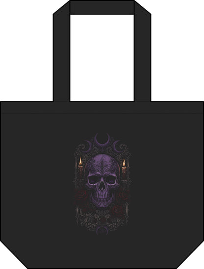 Candle & Roses Skull Tote — 'My Gothic Girl' Canvas Tote Bag