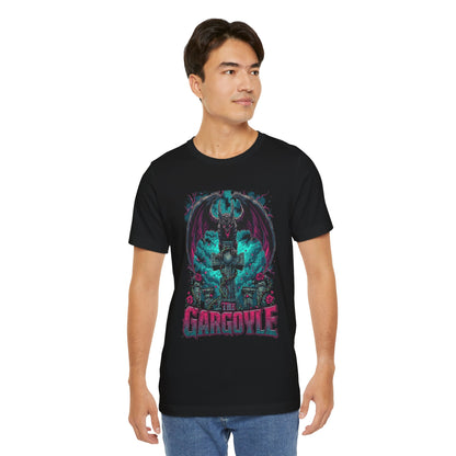 Gargoyle Graphic Tee — Dark Gothic Winged Statue Design